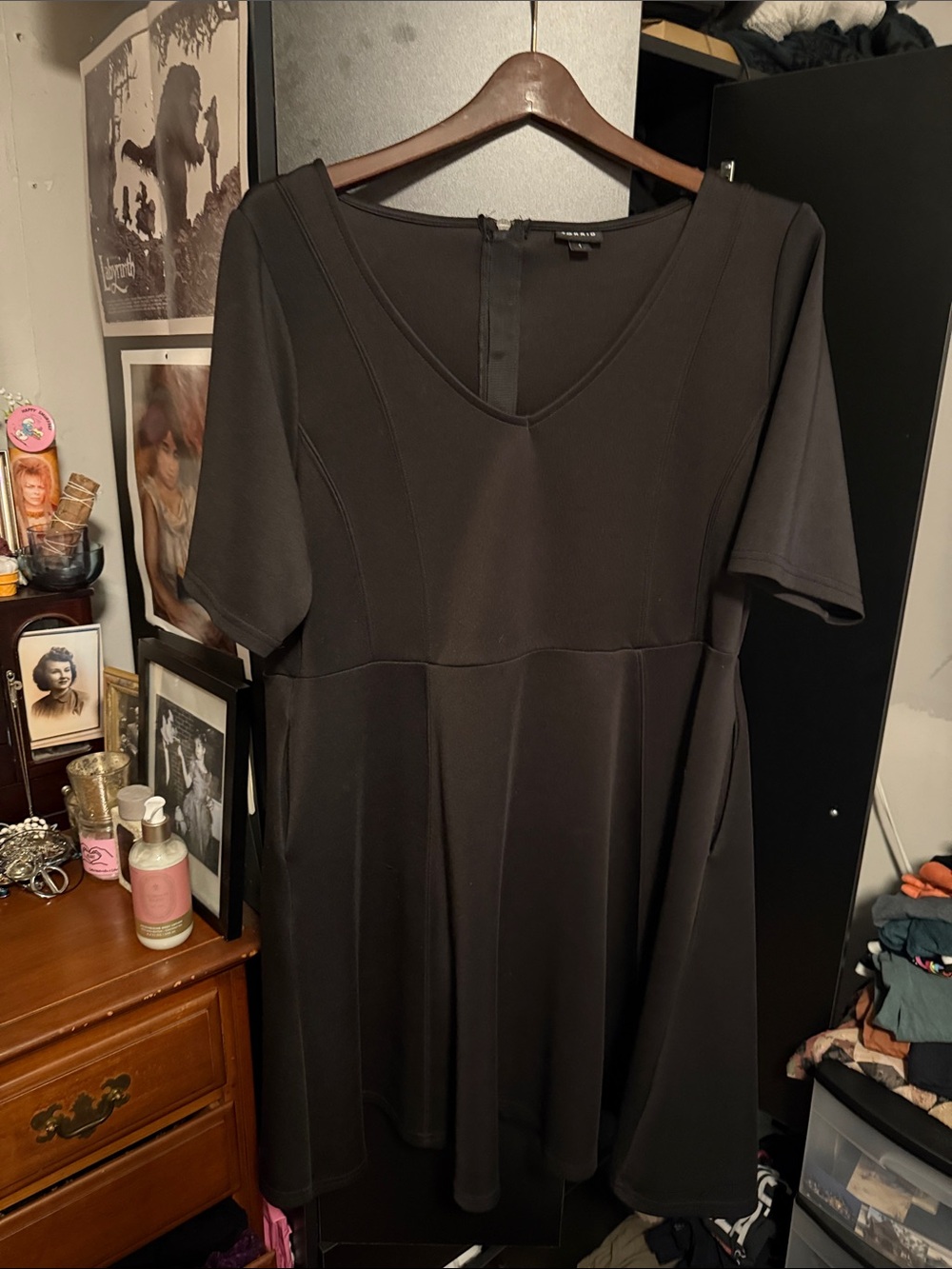 Torrid Black V-Neck Short Sleeve Skater Dress